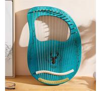 Principiante Ilustración Musical Lyre Harp Conjunto Cómodo, Arpa de Lira Caoba con Cuerdas de Repuesto Llave de Ajuste Arpa de Palanca(16-String Boxed - Blue)