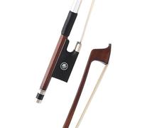 principiante Práctica Arco Violín Arco de violín de barra redonda de madera brasileña pelo de cola de caballo natural arco de violín para práctica principiante arco de grado profesional(1/8 full lengt