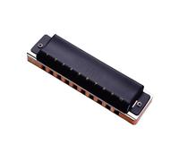 principiantes armonica Armónica De Blues De 10 Agujeros Con Llave C Instrumento De Bolsillo Para Adultos Carcasa De Cobre(Black)