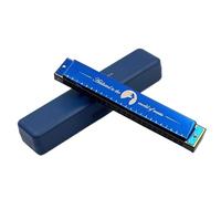 principiantes armonica Armónica Portátil De 24 Agujeros, Órgano Bucal Compacto Profesional, Instrumento Musical Ligero De Armónica(Blue)