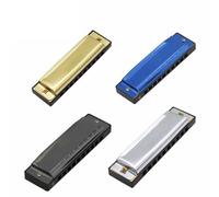Principiantes Armónica Diatonic Harmonica Key Of C Armónica De 10 Agujeros Con Llave G Y 20 Notas Instrumento De Viento Madera De Blues Colorido(Black)
