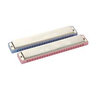 Principiantes Armónica Diatonic Harmonica Key Of C Armónica Polifónica De 24 Agujeros Con Clave C Y Trastes De Colores Instrumento De Enseñanza(Pink)