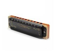 Principiantes Armónica Diatonic Harmonica Key Of C Armónicas De Blues Diatónicas De 10 Agujeros Instrumento Musical De Viento Madera Melódica(Key of A Black)