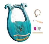 Principiantes arpa Arpa De Lira De 16 Cuerdas C Instrumento De Cuerda Con Llave Para Afinar 3 Uds. Accesorios Adhesivos Para Principiantes(Blue)