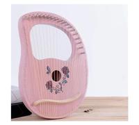 Principiantes arpa Arpa De Lira Tradicional De Madera Maciza Instrumentos Étnicos Profesionales De 19 Cuerdas Instrumento Clásico(Rose flower-Pink)