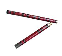 Principiantes Flautas de bambú Flauta De Bambú De 2 Secciones De Cobre Blanco De Un Solo Enchufe Rojo Dizi Instrumento De Viento De Madera Para Principiantes Flauta Atada Flautas de bambú Instrumento