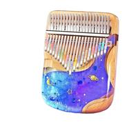 Principiantes Kalimba Kalimba 17 21 Teclas Profesional Pulgar Piano Patrón Teclado Instrumento Musical Presente(21 Blue)