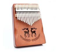 Principiantes Kalimba Kalimba De 17 Pulgadas Instrumento Musical Caoba Piano Pulgar Con Protector Mano(7)