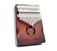 Principiantes Kalimba Kalimba De 17 Pulgadas Instrumento Musical Caoba Piano Pulgar Con Protector Mano(12)