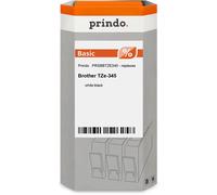 Prindo Basic Cinta mecanográfico Blanco sobre negro Original PRSBBTZE345