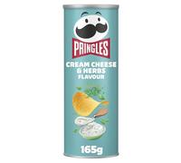 Pringles Cream Cheese & Herbs | Aperitivo salado Sabor Queso Crema y Hierbas| Tubo | 165g