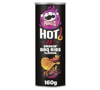 Pringles Hot Smokin' BBQ Ribs | Aperitivo salado Picante Sabor Costillas BBQ | Tubo | 160g