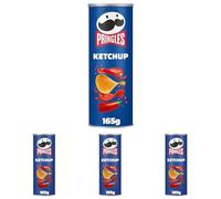 Pringles Ketchup | Aperitivo salado Sabor Ketchup | Tubo | 165g (Paquete de 4)