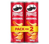 Pringles Original, Patatas fritas Pringles, Pringles formato tubo, Contiene Gluten, cuando haces pop, ya no hay stop, Apto para veganos y vegetarianos, Contiene 2 unidades de 185 g