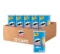 Pringles Papas fritas, aperitivos para el almuerzo, aperitivos para llevar, Grab n' Go, sal y vinagre (12 latas)