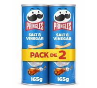 Pringles Sal y Vinagre, Patatas fritas en tubo, Pringles Salt & Vinegar, Contiene Gluten, cuando haces pop, ya no hay stop, Apto para veganos y vegetarianos, Contiene 2 unidades de 165 g