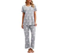 PrinStory Camisetas casuales para mujer, camisetas adelgazantes que combinan con todo, A- Estrella rosa, S