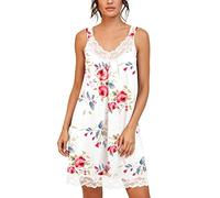 PrinStory Camisón Amplio de Encaje para Mujer, S