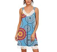 PrinStory Camisón Holgado de Encaje para Mujer, XL