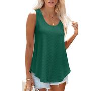 PrinStory Chalecos de punto sin mangas para mujer, color liso, cuello redondo, cuello en V, para mujer, Reino Unido, Verde tirando a negro, L