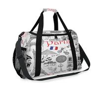 Print France Paris - Bolsa de viaje para niñas, niños, mujeres y hombres, bolsa de fin de semana de París, bolsa de hombro para viajes, deportes, gimnasio