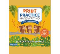 Print Handwriting Practice Book for Kids: Trace Letters A-Z, Numbers 0-9 & Vocabulary Words | K-2 Workbook for Ages 5-8