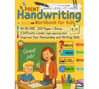 Print Handwriting Workbook For Kids Ages 8-12: Higher Level of Writing, From Letters to Sentences with Tracing, Copywork & Creative Drills | Funny ... Engaging Activities (Hand Writing Practice)