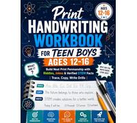 Print Handwriting Workbook for Teen Boys Ages 12-16: Build Neat Print Penmanship with Riddles, Jokes & Verified STEM Facts - Trace, Copy, Write Drills
