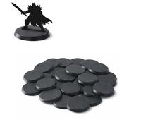 Print It Uk Wargaming Hobby Bases de 25 mm, paquete de 30 bases redondas de plástico en miniatura para juegos de guerra de mesa, figuras de RPG, paisaje de mesa de arena
