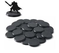 Print It Uk Wargaming Hobby Bases de 40 mm, paquete de 30 bases redondas de plástico en miniatura para juegos de guerra de mesa, figuras de RPG, paisaje de mesa de arena
