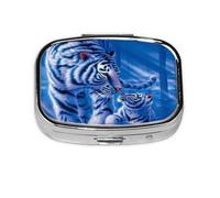Print Tiger - Pastillero con 2 compartimentos, organizador portátil para mamá e hijo