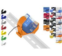 Print Worth 3D Hutschienenhalter "PWG3-Mini" para 32 Shellys: 1,1PM,2PM,Shutter,1L,2L,EM,i4,i4DC,i4LR,Dimmer,Dimmer Dali,RGBW PM (Wave/Plus,G3,G4) (Naranja)