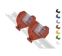 Print Worth Mini - Soporte para carril de sombrero, adaptador para 9 carcasas de la serie MINI: 1, 1PM, PM, EM (Plus, G3, G4) DIN Rail Bracket (35 mm, 2 unidades), color rojo