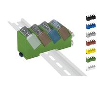 Print Worth Quadro - Soporte para riel de sombrero, 3D, para las 14 carcasas de la serie MINI: 1, 1-LR, 1PM, 1PM-LR, PM, EM (Wave/Plus, G3, G4) DIN Rail Bracket (35 mm), color verde