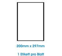 Print4Life 100 Stk. Selbstklebende WEIßE Etiketten selbstklebend Adressetiketten Etikettenformat 200.0x297.0mm, 100 Blatt DIN A4, 70g/qm, geeignet für Inkjetdrucker-, Laserdrucker und Kopierer.