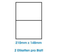 Print4Life 200 Stk. Selbstklebende WEIßE Etiketten selbstklebend Adressetiketten Etikettenformat 210x148,5mm, 100 Blatt DIN A4, 70g/qm, geeignet für Inkjetdrucker-, Laserdrucker und Kopierer.