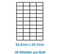 Print4Life 4000 Stk. Selbstklebende WEIßE Etiketten selbstklebend Adressetiketten Etikettenformat 52.5x29.7mm, 100 Blatt DIN A4, 70g/qm, geeignet für Inkjetdrucker-, Laserdrucker und Kopierer.