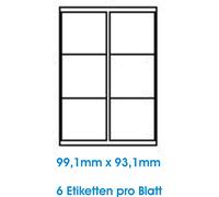 Print4Life 600 Stk. Selbstklebende WEIßE Etiketten selbstklebend Adressetiketten Etikettenformat 99.1x93.1mm, 100 Blatt DIN A4, 70g/qm, geeignet für Inkjetdrucker-, Laserdrucker und Kopierer.