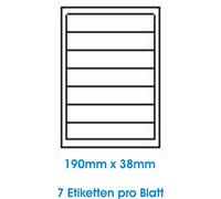 Print4Life 700 Stk. Selbstklebende WEIßE Etiketten selbstklebend Adressetiketten Etikettenformat 190.0x38.0mm, 100 Blatt DIN A4, 70g/qm, geeignet für Inkjetdrucker-, Laserdrucker und Kopierer.