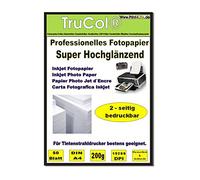 Print4Life Premium 50 Hojas Super-Alto Brillo Doble Foto Recubierto de Papel A4 200g /m²; Impresiones Profesionales con reproducción de Color Brillante