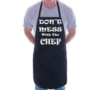 Print4U Delantal unisex Don't Mess With The Chef Cooking, Negro, Taille unique