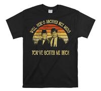 Printable Area Stan Laurel y Oliver Hardy Well Here's Another Nice Mess You've Gotten Me Into - Camiseta vintage unisex con cita de películas, Negro, S