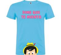 Printalba Dime Que te mienta | (Unisex) Despedida de Soltero (FR/ES, Letras, S, 4XL, Regular, Regular, Celeste)