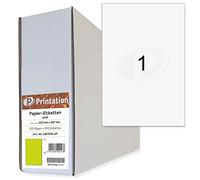 Printation 210 x 297 mm Etiquetas Adhesivas A4 para imprimir - pack de 500 hojas papel etiquetas adhesivas a4 impresora 1x1 210x297 papel adhesivo imprimible - apto para inkjet laser y fotocopiadoras