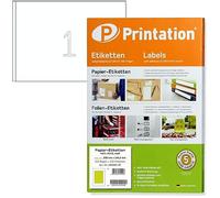 Printation 210x148 mm A5 Power Labels Haft-PLUS adhesivo fuerte, autoadhesivo imprimible, 200x DIN A5 1x1, 200 210 x 148 etiquetas adhesivas blancas - DHL Etiqueta de envío Sticker de la dirección