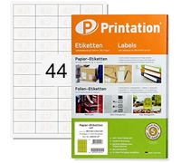 Printation Etiquetas 48,5 x 25,4 mm 44/hoja - 1100 labels de Amazon FBA envío - 48,5x25,4 4x11 etiquetas adhesivas blancas - 25 hojas A4, 48x25 pegatinas adhesivas - papel adhesivo para imprimir 2516