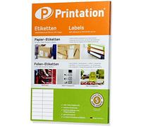 Printation Etiquetas Adhesivas 105 x 37 mm - 160 Pegatinas Blancas, 16 Etiquetas Universales por Hoja, 10 Hojas Papel Pegatina para Imprimir A4 - Etiquetas Autoadhesivas A4 para Imprimir Inkjet Láser
