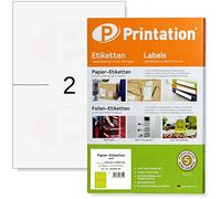 Printation Etiquetas Adhesivas 210 x 148 mm - 50 Etiquetas Envio A5, 2 Etiquetas 210x148 por Hoja A4, 25 Hojas Papel Pegatina para Imprimir A4, Blancas, Imprimibles para Impresoras Inkjet y Láser 1x2