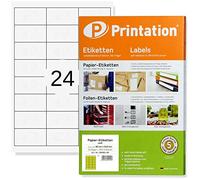 Printation Etiquetas Adhesivas 66 x 33,8 mm - 600 Pegatinas Blancas Adhesivas para Amazon FBA, 24 Etiquetas por Hoja, 25 Hojas Papel Pegatina para Imprimir A4 para Impresoras Inkjet y Láser, 66x33,8