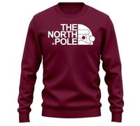PrintBar North Pole - Sudadera con cara de Papá Noel - ¡Ho Ho Hilarious! Diseño unisex, 80 % algodón, perfecta para travesuras navideñas y alegría navideña, granate, M